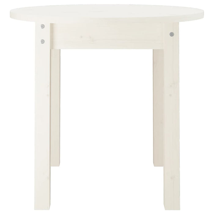 Tavolino da Salotto Bianco Ø 45x40 cm in Legno Massello di Pino 822333