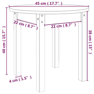 Tavolino da Salotto Bianco Ø 45x40 cm in Legno Massello di Pino cod mxl 5617