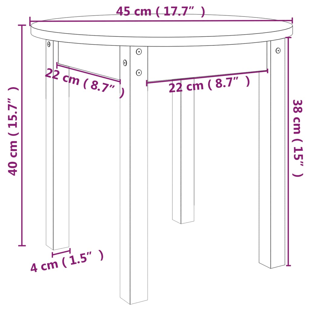 Tavolino da Salotto Grigio Ø 45x40 cm in Legno Massello di Pino cod mxl 5534