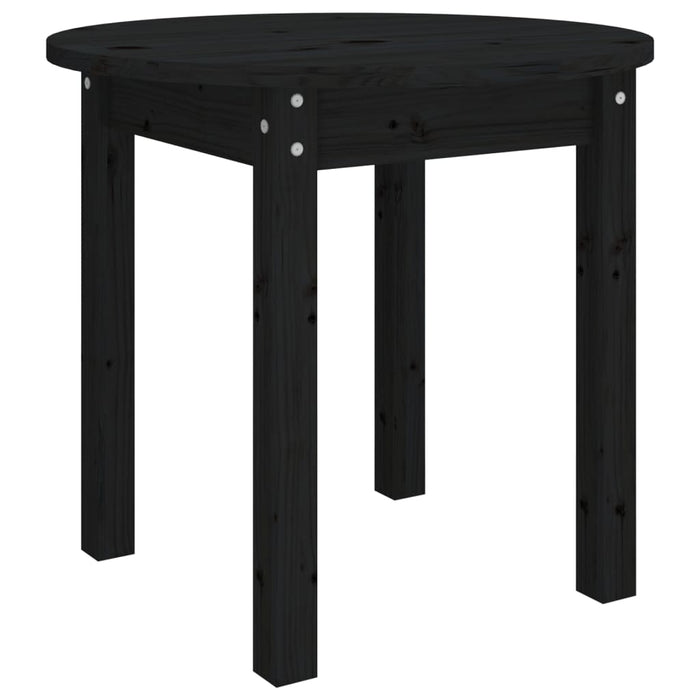 Tavolino da Salotto Nero Ø 45x40 cm in Legno Massello di Pino 822336