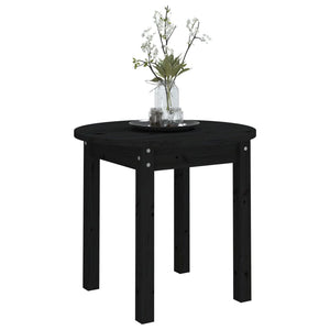 Tavolino da Salotto Nero Ø 45x40 cm in Legno Massello di Pino cod mxl 5537