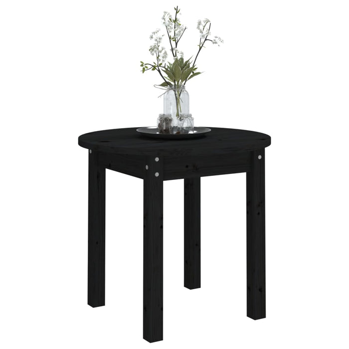 Tavolino da Salotto Nero Ø 45x40 cm in Legno Massello di Pino 822336