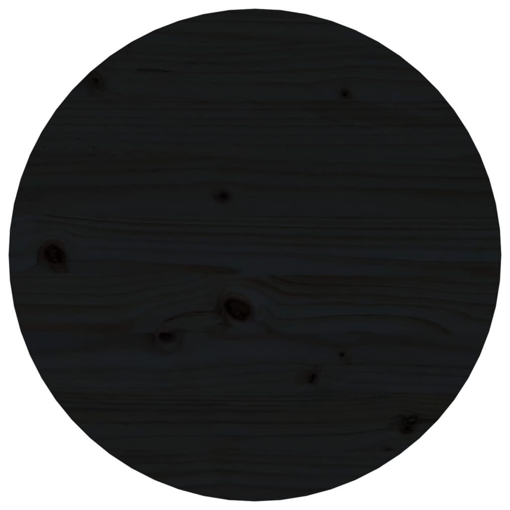 Tavolino da Salotto Nero Ø 45x40 cm in Legno Massello di Pino 822336