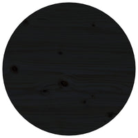 Tavolino da Salotto Nero Ø 45x40 cm in Legno Massello di Pino 822336