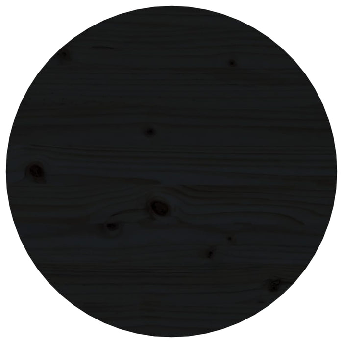 Tavolino da Salotto Nero Ø 45x40 cm in Legno Massello di Pino 822336