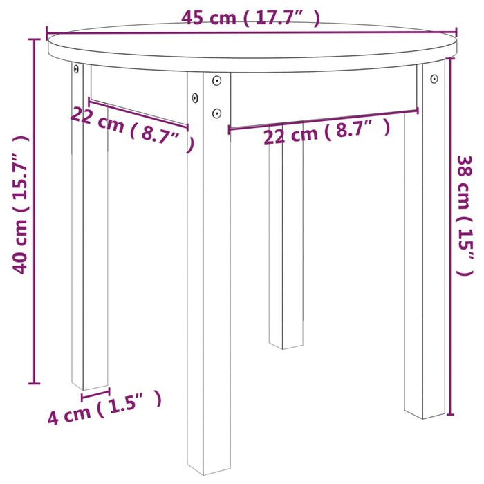 Tavolino da Salotto Nero Ø 45x40 cm in Legno Massello di Pino 822336