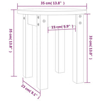 Tavolino da Salotto Ø 35x35 cm in Legno Massello di Pino 822337