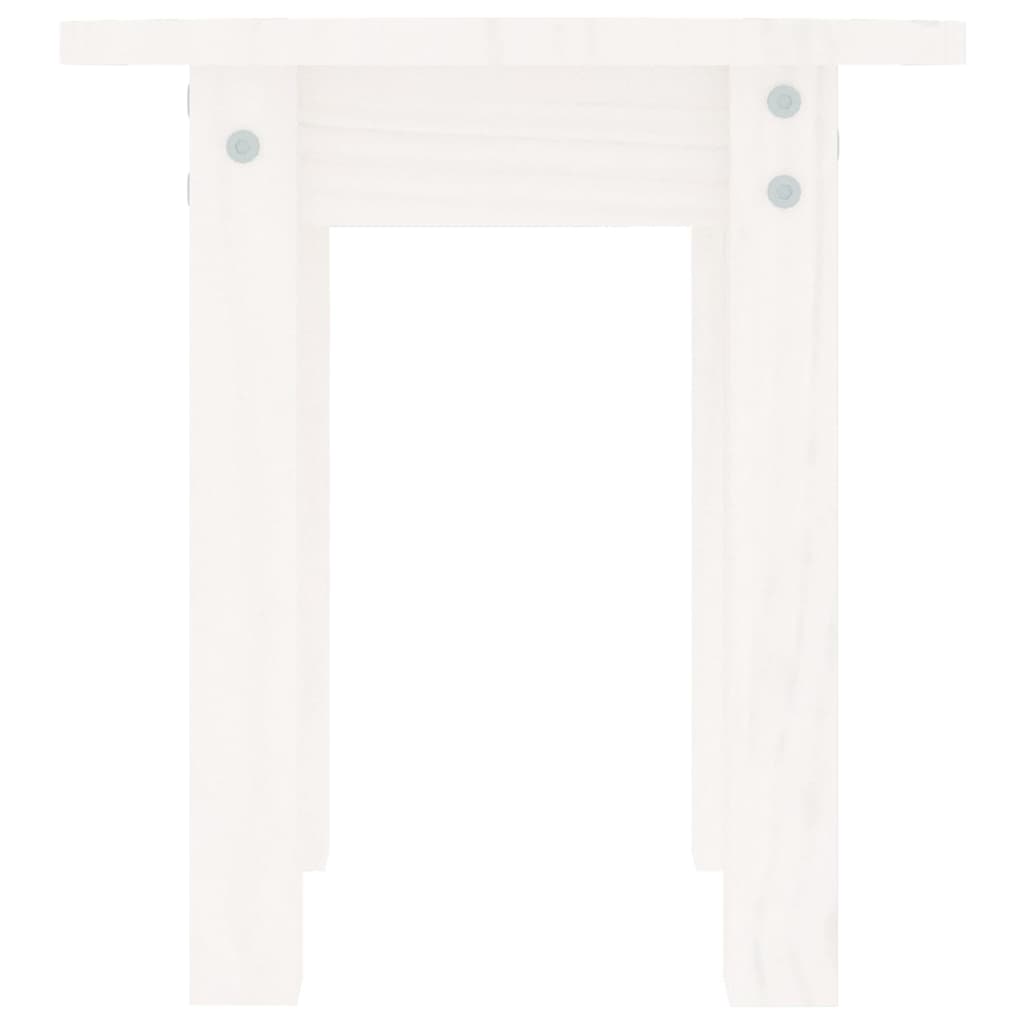 Tavolino da Salotto Bianco Ø 35x35 cm in Legno Massello di Pino cod mxl 5570