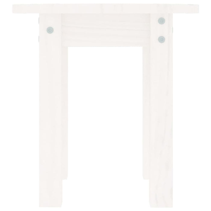 Tavolino da Salotto Bianco Ø 35x35 cm in Legno Massello di Pino cod mxl 5570