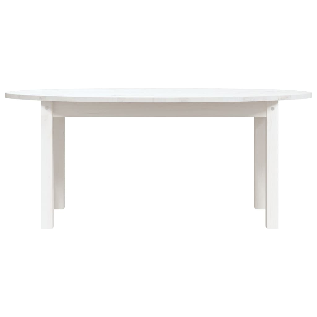 Tavolino da Salotto Bianco 110x55x45 cm Legno Massello di Pino cod mxl 5535