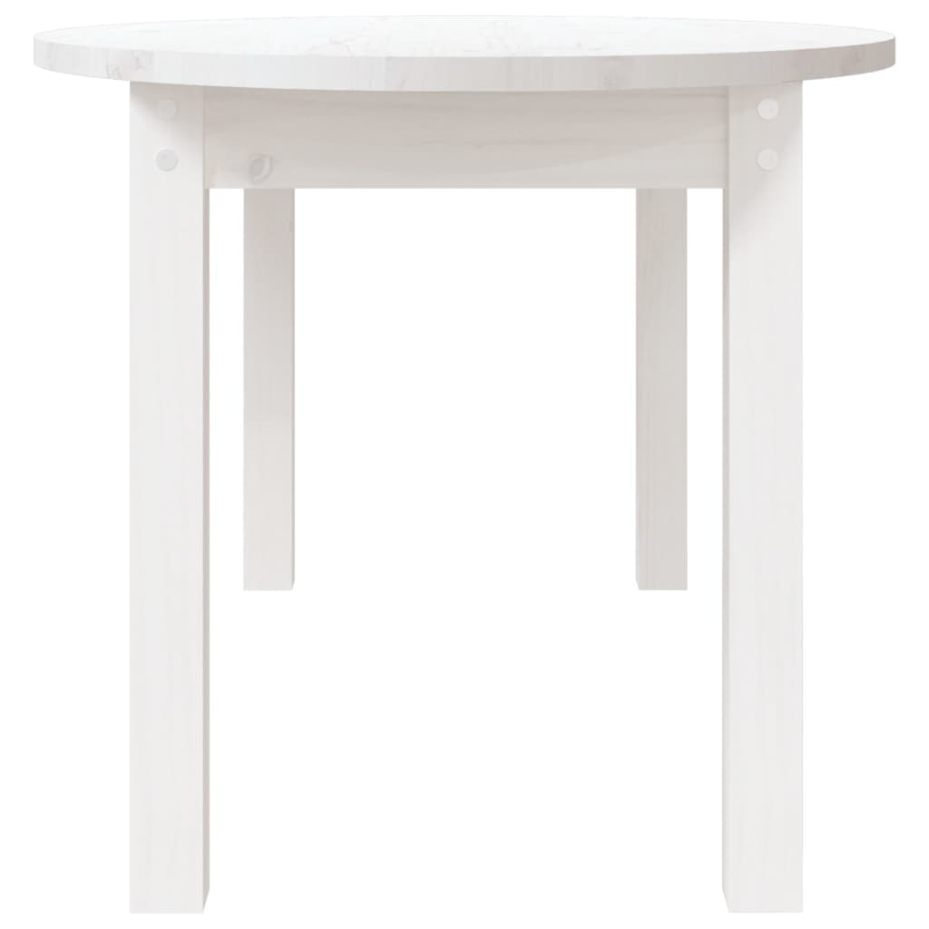 Tavolino da Salotto Bianco 110x55x45 cm Legno Massello di Pino cod mxl 5535