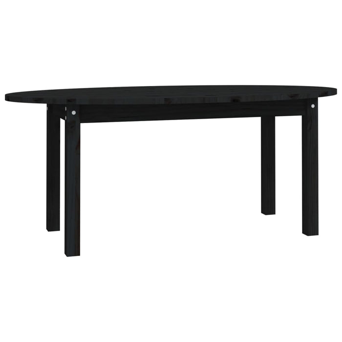 Tavolino da Salotto Nero 110x55x45 cm Legno Massello di Pino 822346