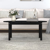 Tavolino da Salotto Nero 110x55x45 cm Legno Massello di Pino cod mxl 5563