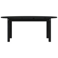 Tavolino da Salotto Nero 110x55x45 cm Legno Massello di Pino cod mxl 5563