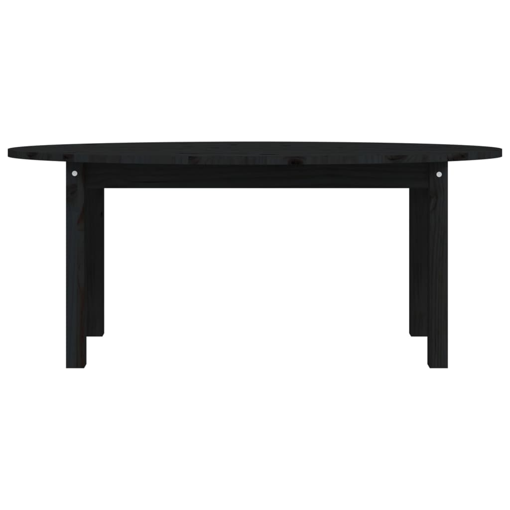 Tavolino da Salotto Nero 110x55x45 cm Legno Massello di Pino 822346