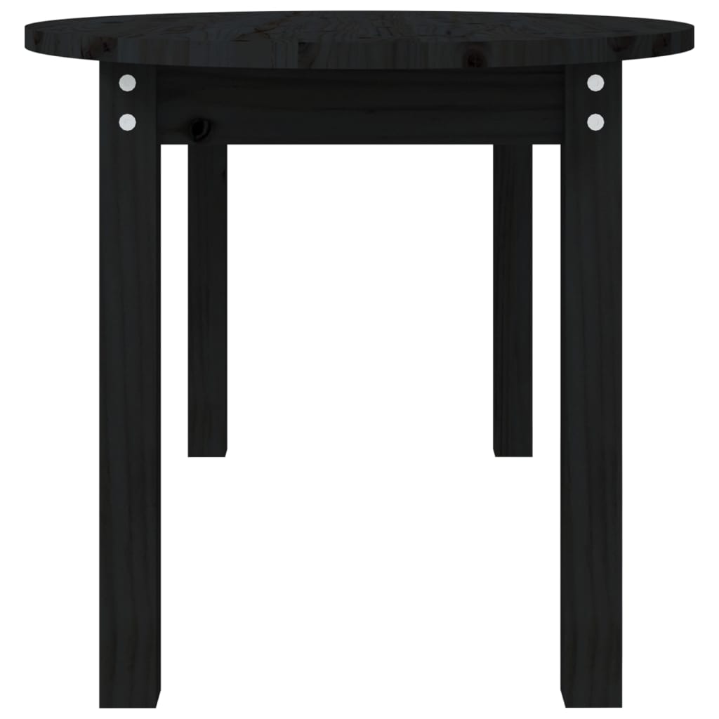 Tavolino da Salotto Nero 110x55x45 cm Legno Massello di Pino 822346