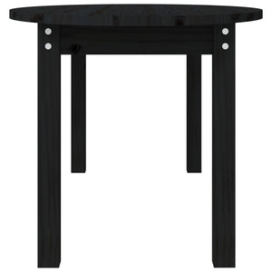 Tavolino da Salotto Nero 110x55x45 cm Legno Massello di Pino 822346