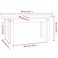 Tavolino da Salotto Nero 80x40x35 cm in Legno Massello di Pino cod mxl 5661