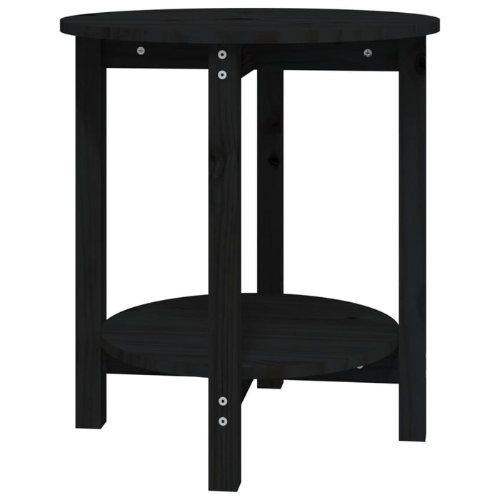 Tavolino da Salotto Nero Ø 55x60 cm in Legno Massello di Pino cod mxl 5564