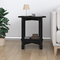 Tavolino da Salotto Nero Ø 55x60 cm in Legno Massello di Pino cod mxl 5564