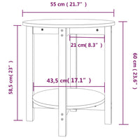 Tavolino da Salotto Nero Ø 55x60 cm in Legno Massello di Pino cod mxl 5564