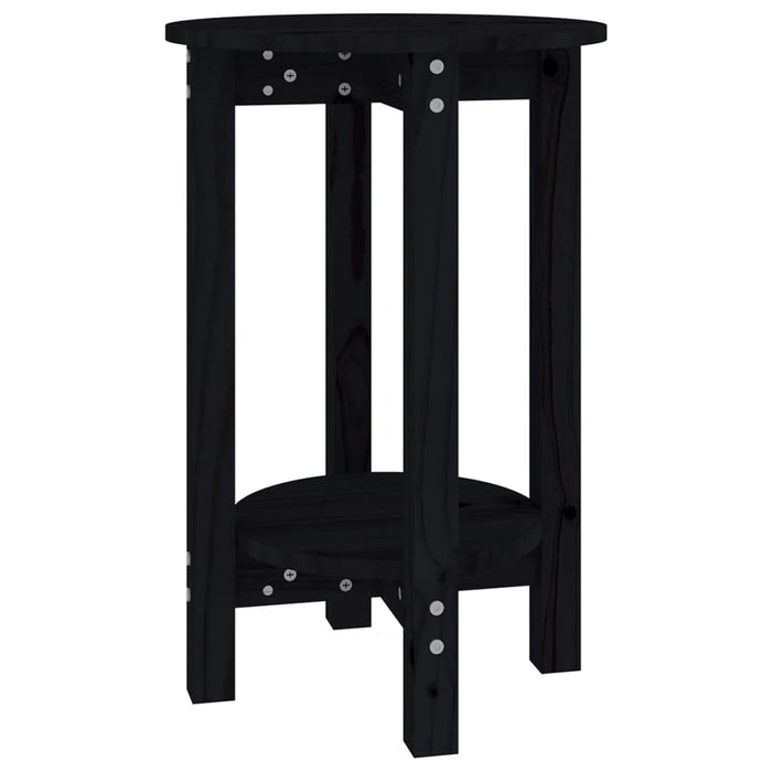 Tavolino da Salotto Nero Ø 40x60 cm in Legno Massello di Pinocod mxl 127793