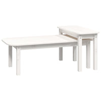 Set Tavolini da Salotto 2 pz Bianco in Legno Massello di Pino 822363