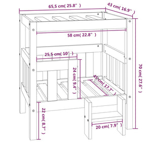 Cuccia per Cani 65,5x43x70 cm in Legno Massello di Pino