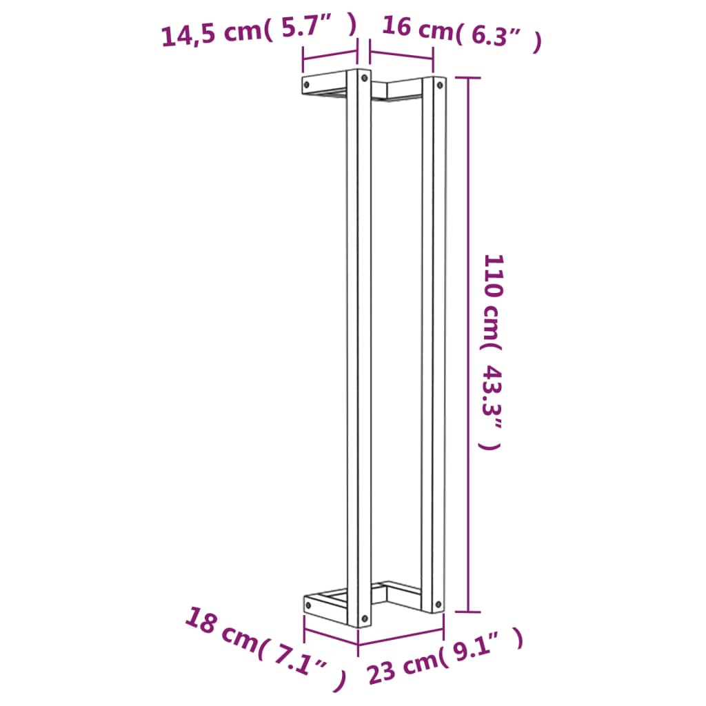 Portasciugamani Bianco 23x18x110 cm in Legno Massello di Pino cod mxl 40910