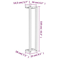 Portasciugamani Bianco 23x18x110 cm in Legno Massello di Pino cod mxl 40910