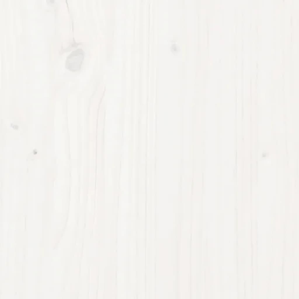 Portalegna Bianco 80x25x100 cm in Legno Massello di Pino 822418