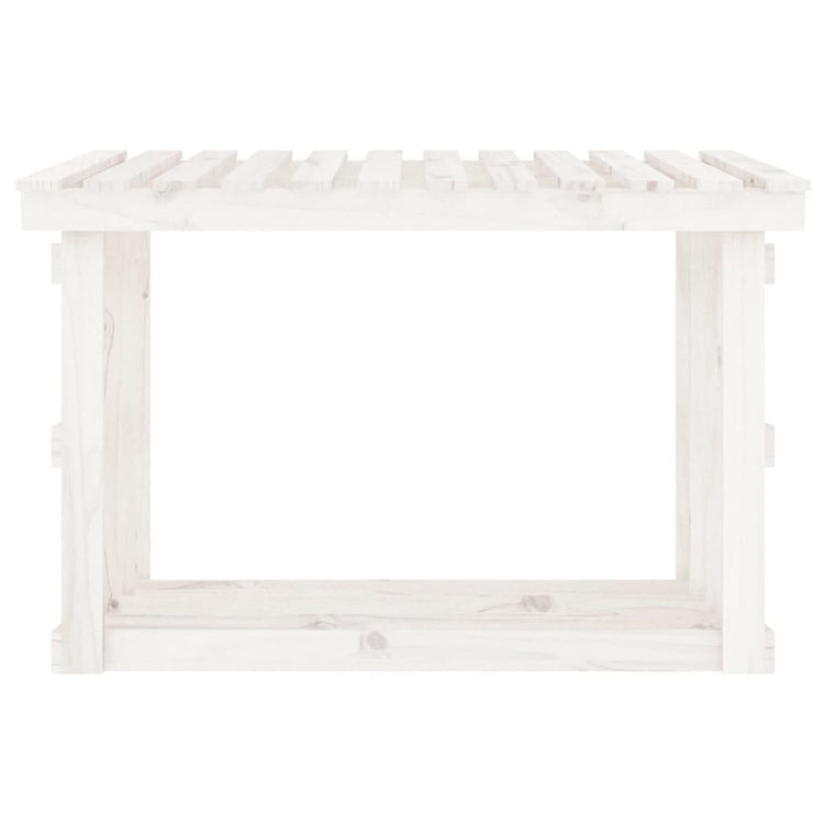 Portalegna Bianco 108x64,5x77 cm in Legno Massello di Pino cod mxl 63610