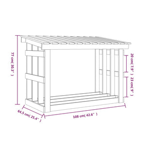 Portalegna Bianco 108x64,5x77 cm in Legno Massello di Pino cod mxl 63610