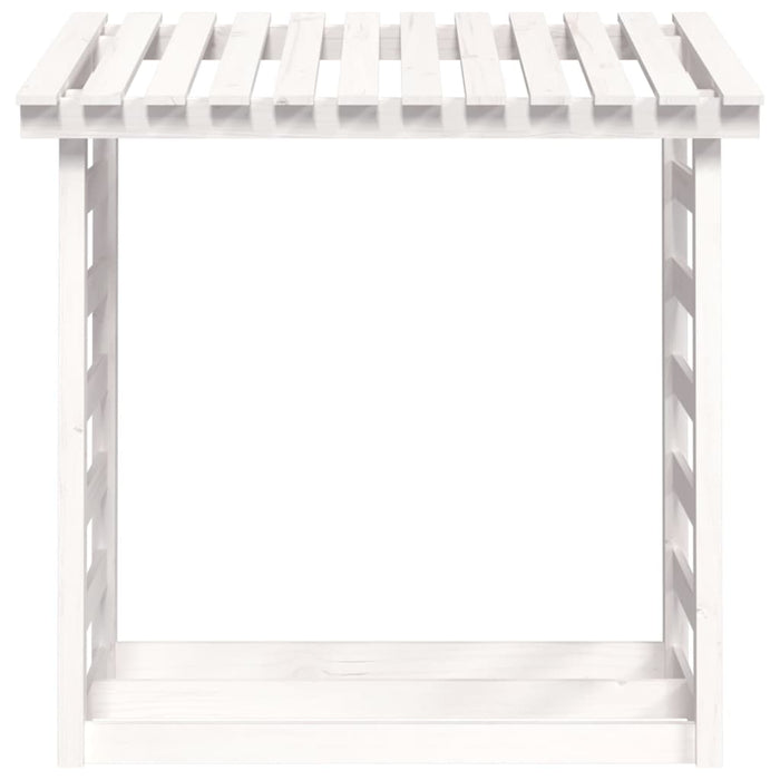 Portalegna Bianco 108x64,5x110 cm in Legno Massello di Pino cod mxl 62444