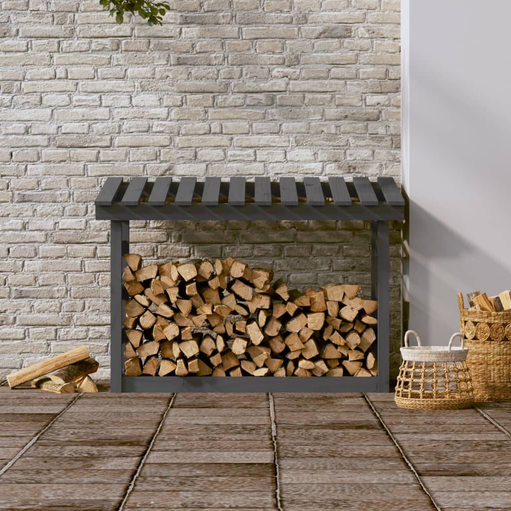 Portalegna Grigia 108x64,5x78 cm in Legno Massello di Pino cod mxl 62442