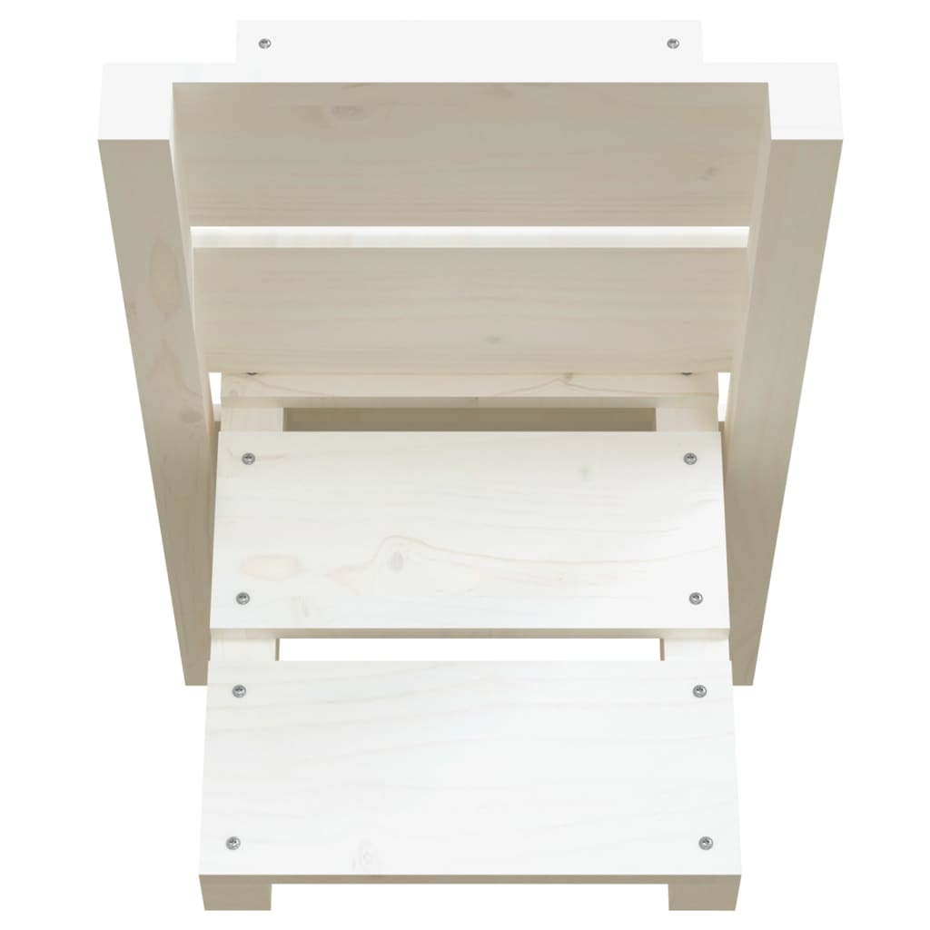 Portaceppi Bianco 47x39,5x48 cm in Legno Massello di Pino 822448