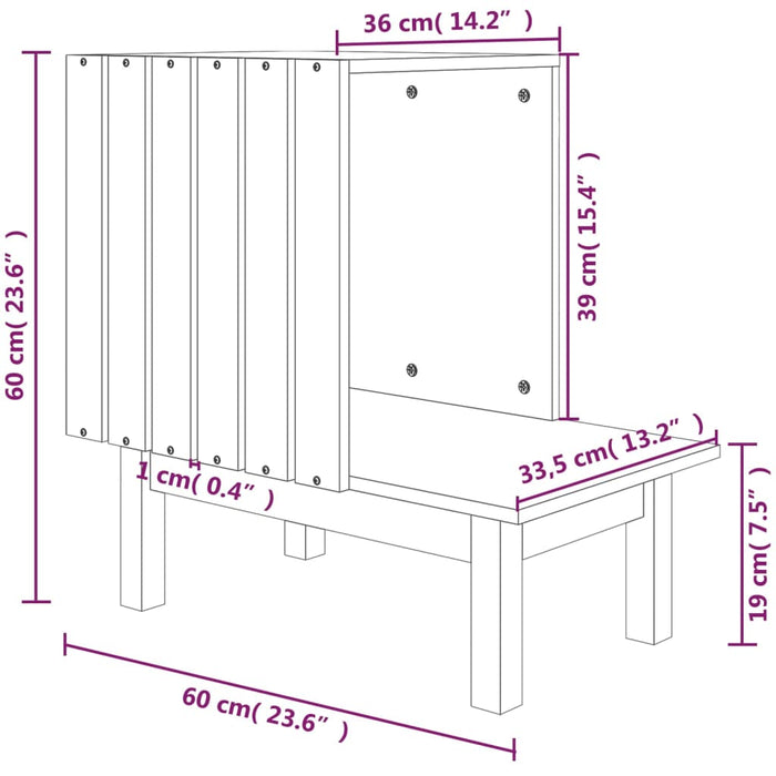 Casetta per Gatti Bianca 60x36x60 cm in Legno Massello di Pino cod mxl 12416