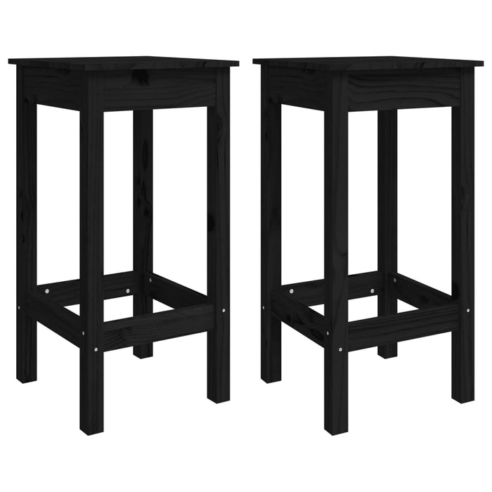 Set da Bar 5 pz Nero in Legno Massello di Pino 3124701