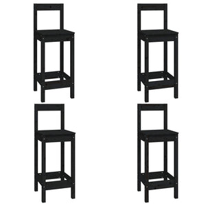 Set da Bar 5 pz Nero in Legno Massello di Pino 3124706