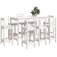 Set da Bar 9 pz Bianco in Legno Massello di Pino 3124723