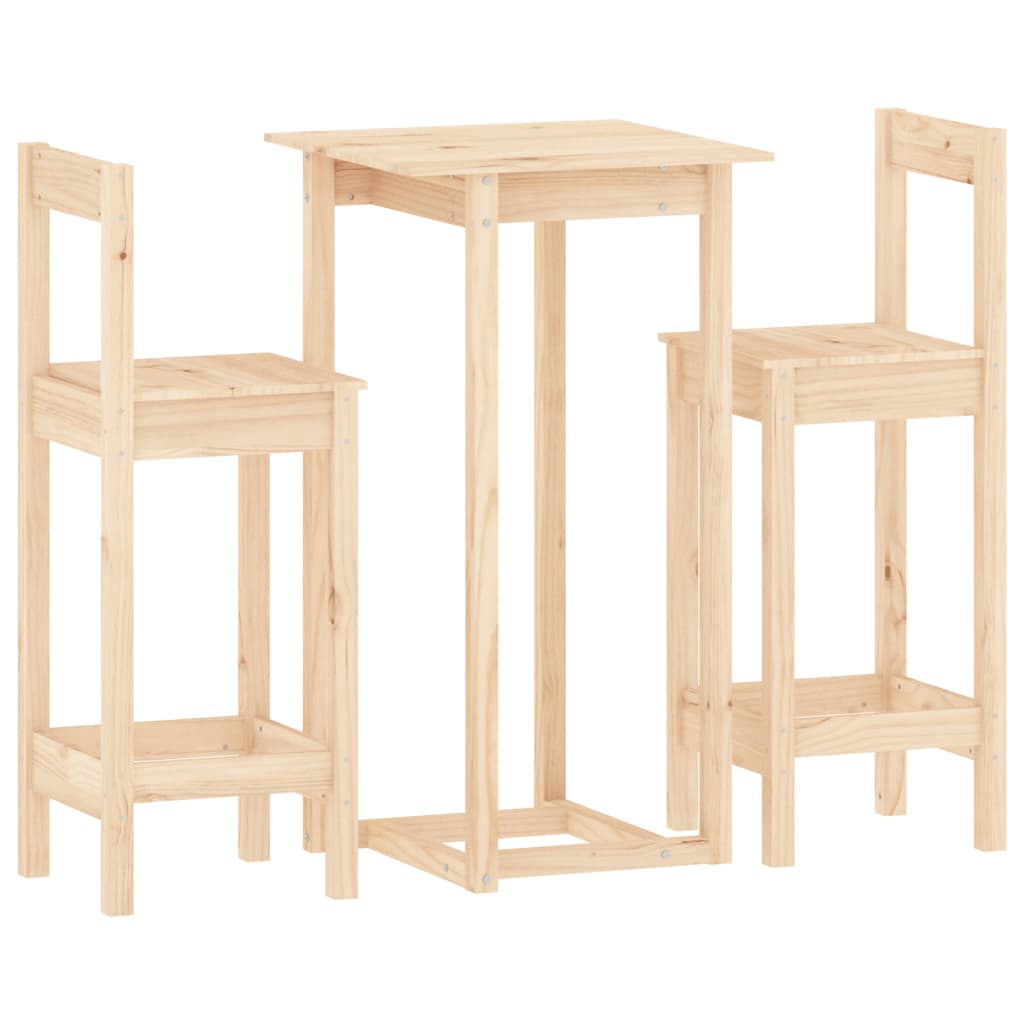 Set da Bar 3 pz in Legno Massello di Pino cod mxl 14396