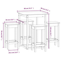 Set da Bar 5 pz in Legno Massello di Pino 3124737