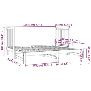 Dormeuse Estraibile 2x(90x190) cm Legno Massello di Pino 3124767