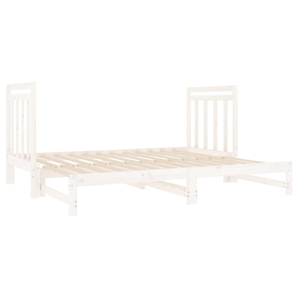 Dormeuse Estraibile Bianca 2x(90x190) cm Legno Massello di Pino 3124773