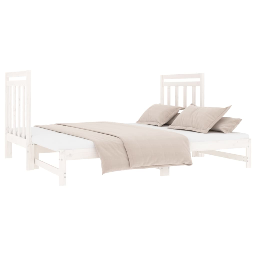 Dormeuse Estraibile Bianca 2x(90x190) cm Legno Massello di Pino 3124773