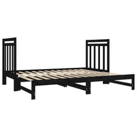 Dormeuse Estraibile Nera 2x(90x190) cm Legno Massello di Pino cod mxl 54809