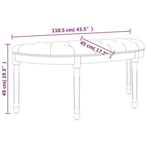 Panca Rosa 110,5x45x49 cm in Velluto 344420