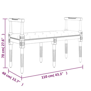 Panca Grigio Scuro 110x40x70 cm in Tessuto 344423