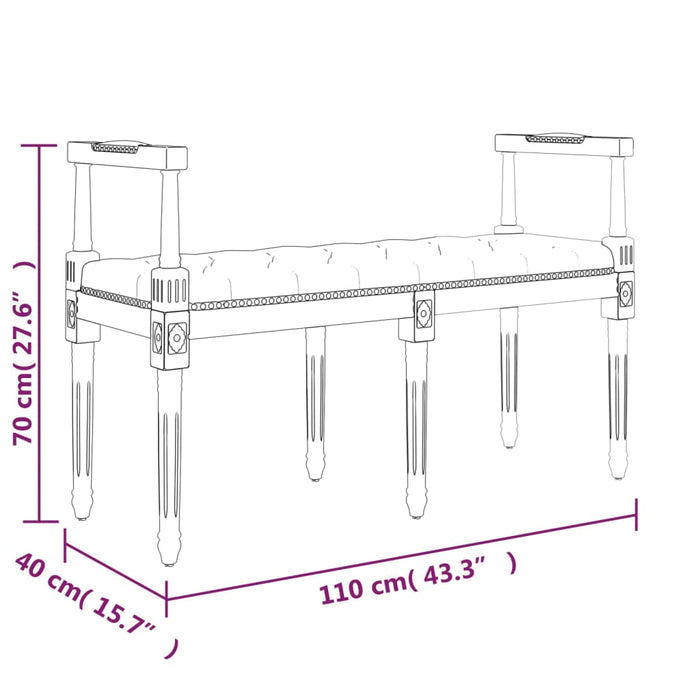 Panca Blu 110x40x70 cm in Velluto cod mxl 73302