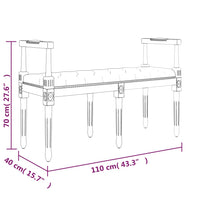 Panca Rosa 110x40x70 cm in Velluto cod mxl 73305